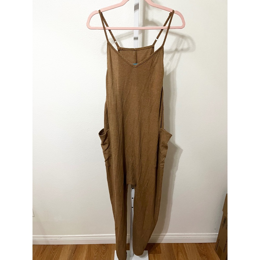 NWT Boho Cupshe Jumpsuit Brown Medium - Picture 3 of 9